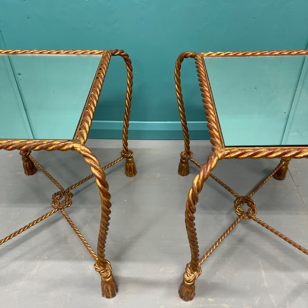 Italian mirrored gilt side and coffee table set View VII