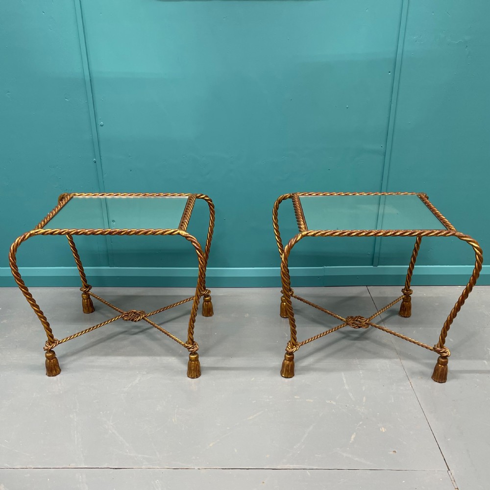 Italian mirrored gilt side and coffee table set View VIII