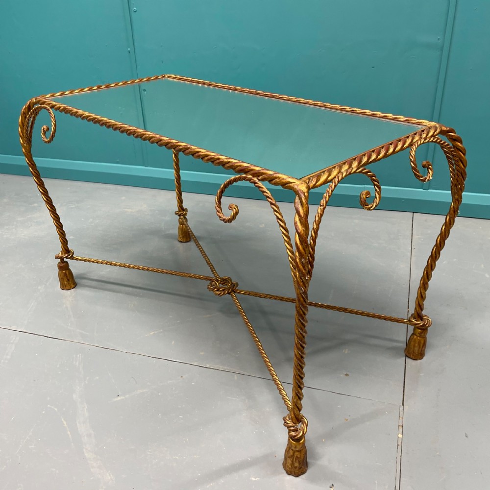 Italian mirrored gilt side and coffee table set View XI