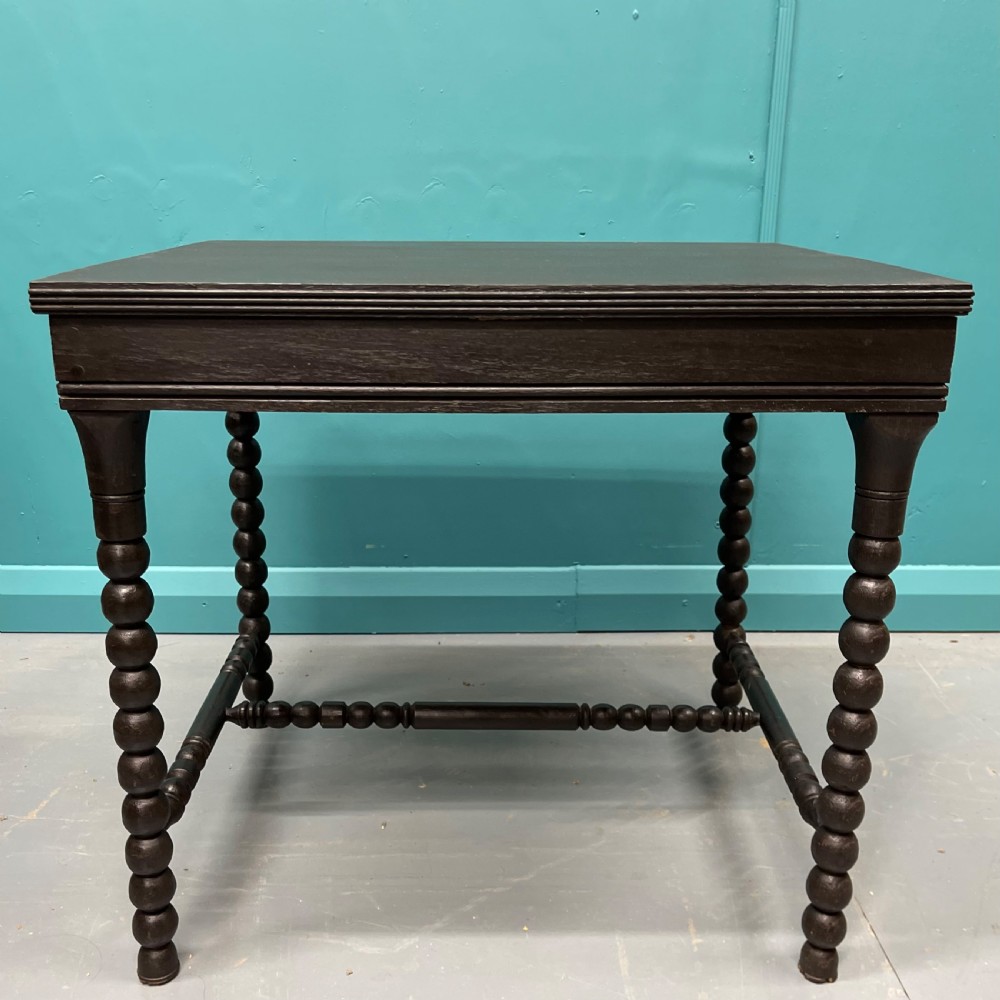 Ebonised bobbin turned side table