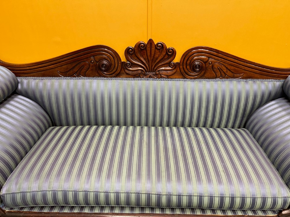 19th century English Regency mahogany sofa View III