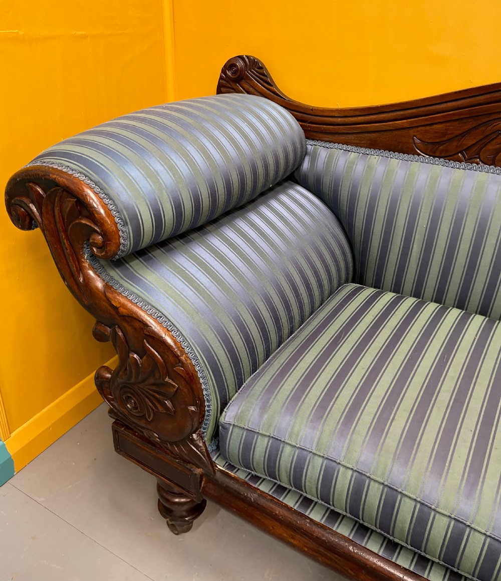 19th century English Regency mahogany sofa View IV