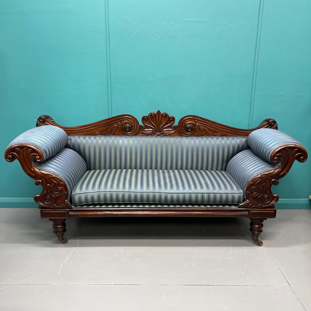 19th century English Regency mahogany sofa View VIII
