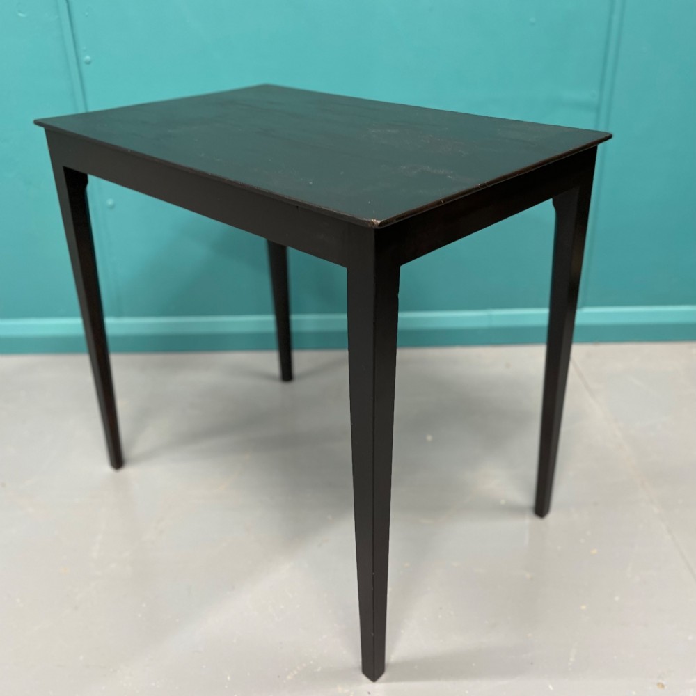 Ebonised Georgian taper leg side table View II