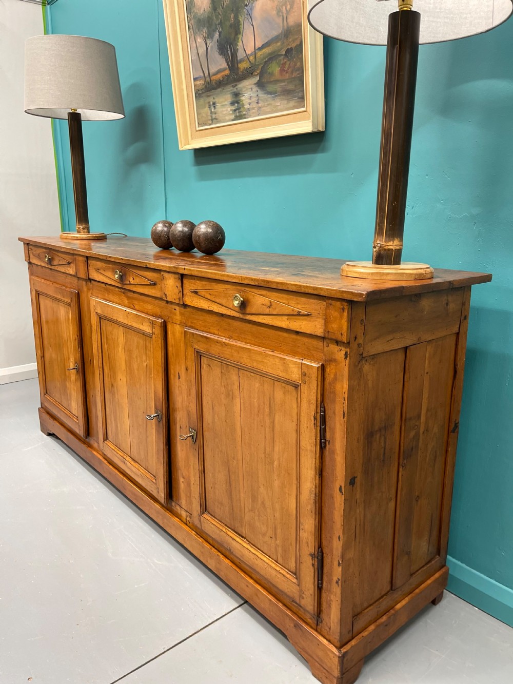 Early 19th century fruitwood enfilade  View III