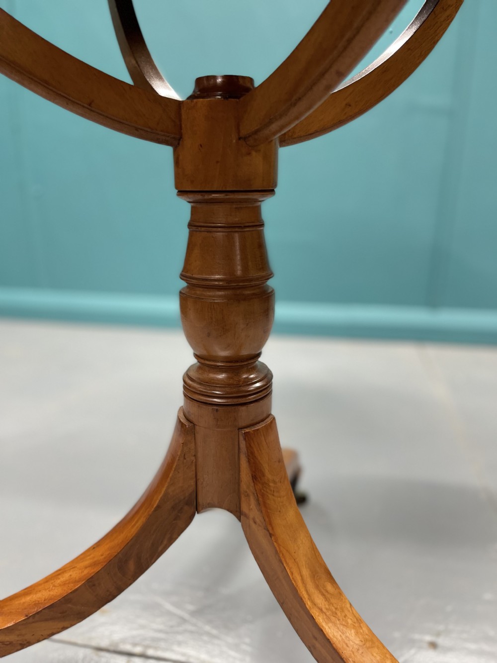 Unusual Regency cradle pedestal round side table View II