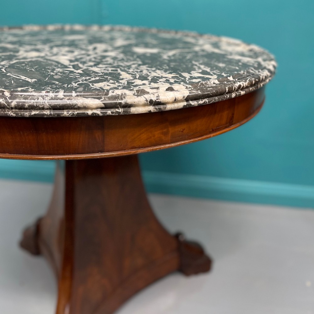 French Empire marble top gueridon centre table  View II