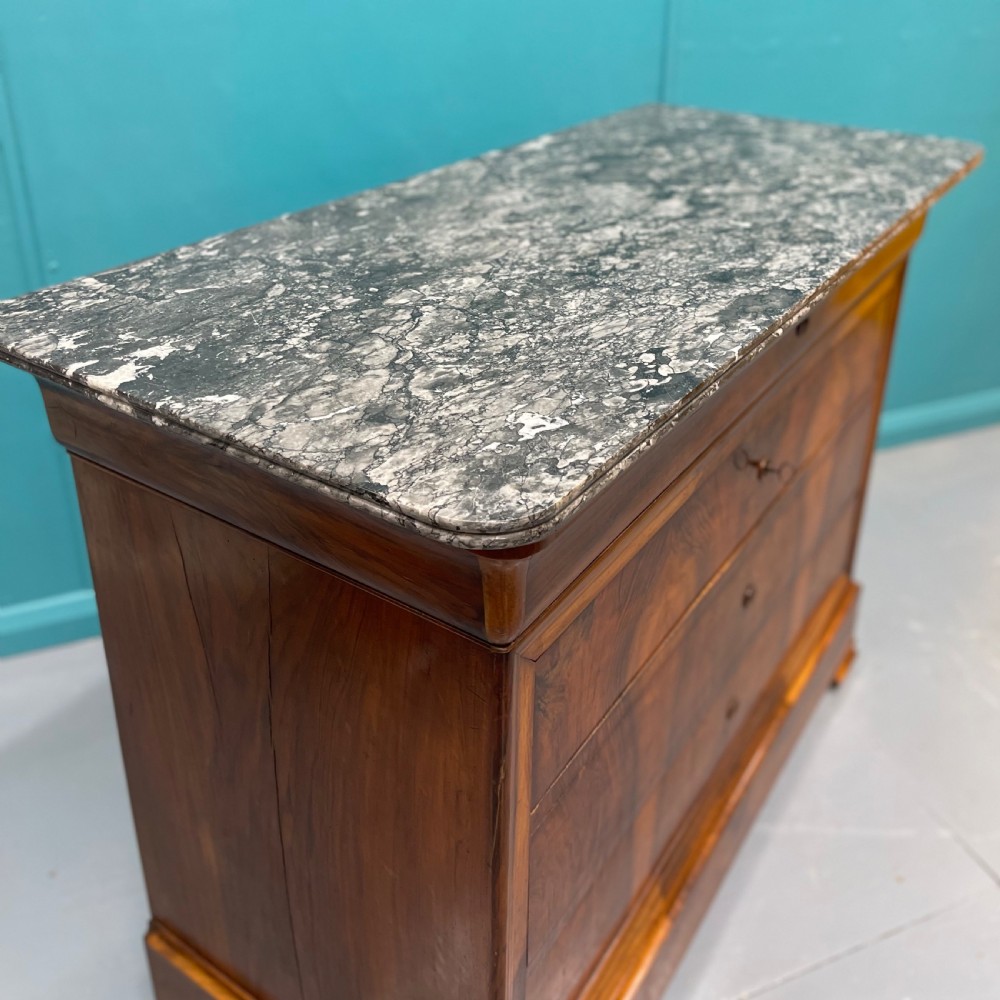 French figured walnut marble tops commode View V