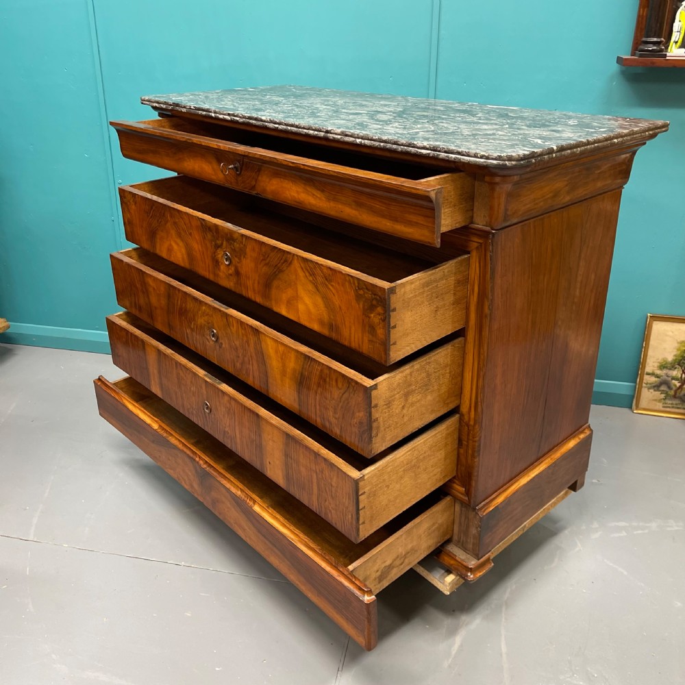 French figured walnut marble tops commode View VIII