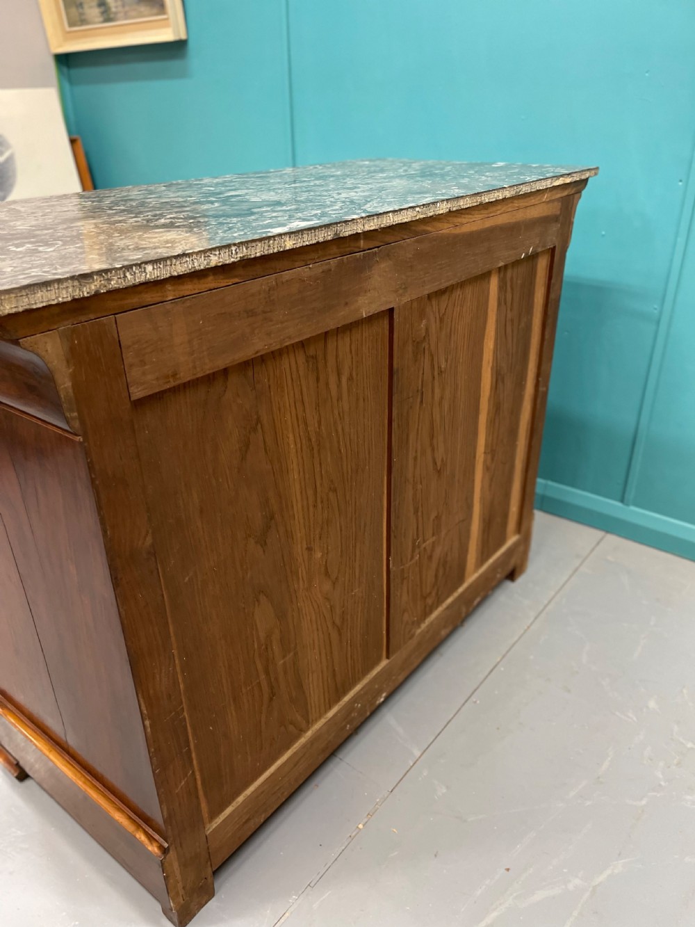 French figured walnut marble tops commode View X