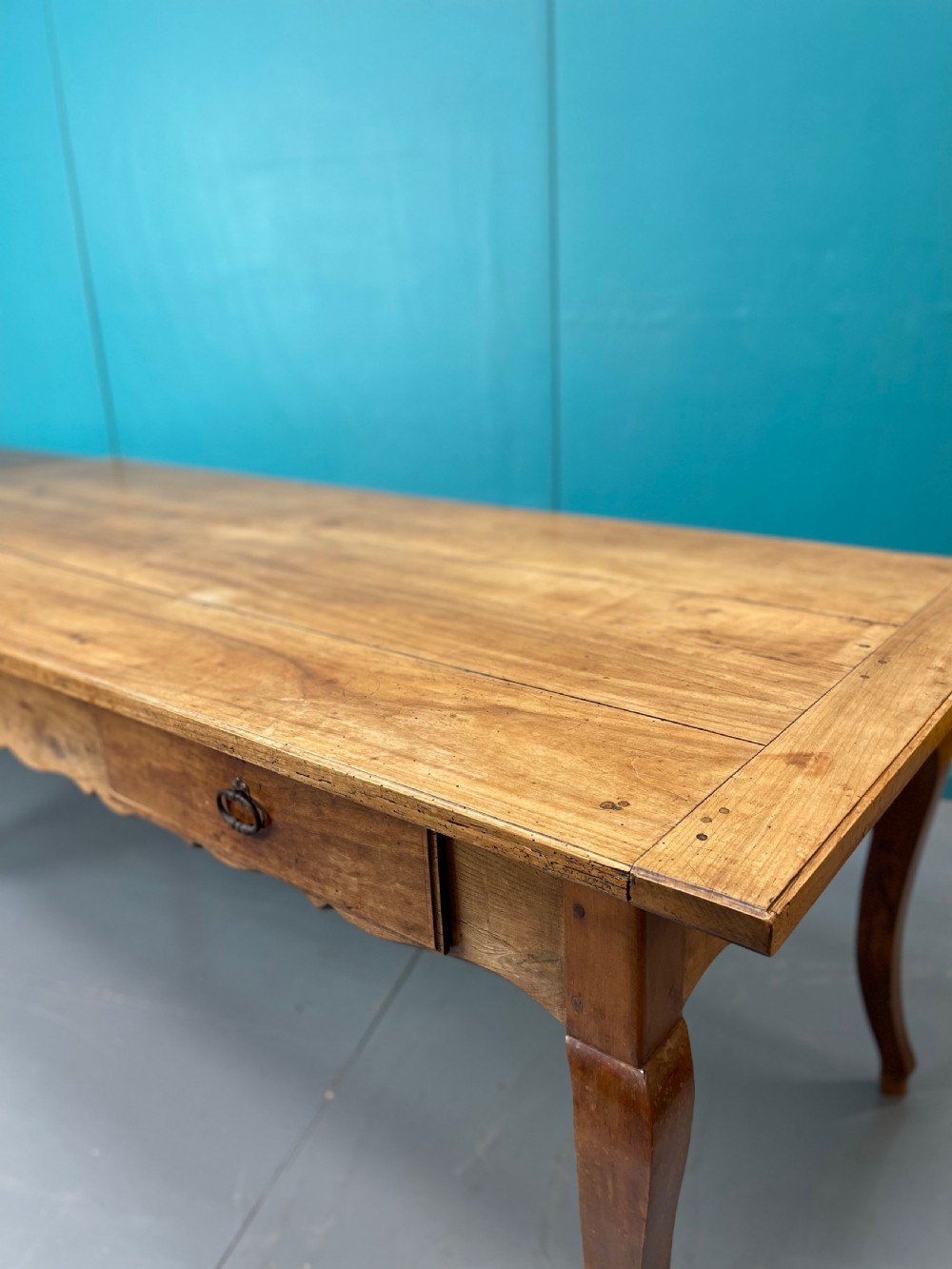 Extending French cherrywood farmhouse table c1800 View III