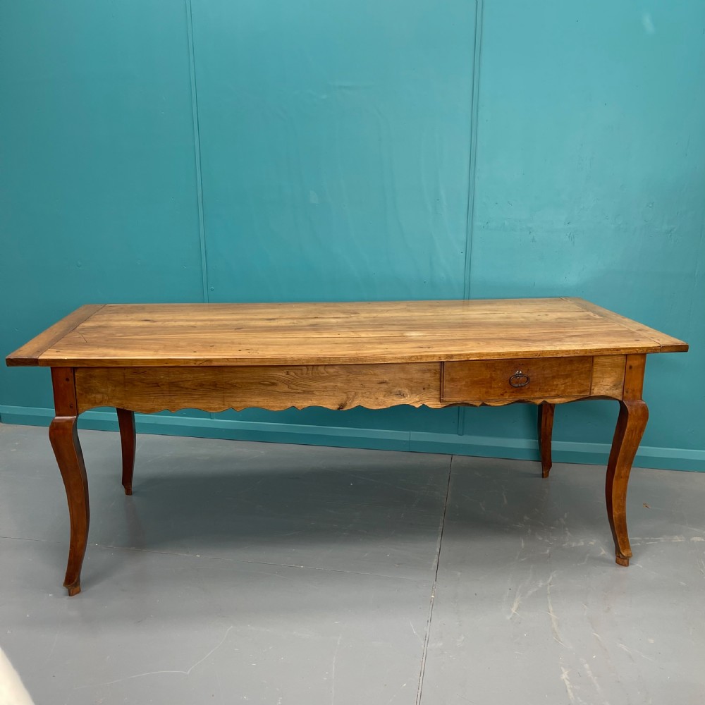 Extending French cherrywood farmhouse table c1800 View X