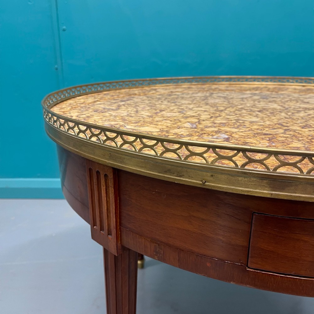 French round marble top coffee table View IV