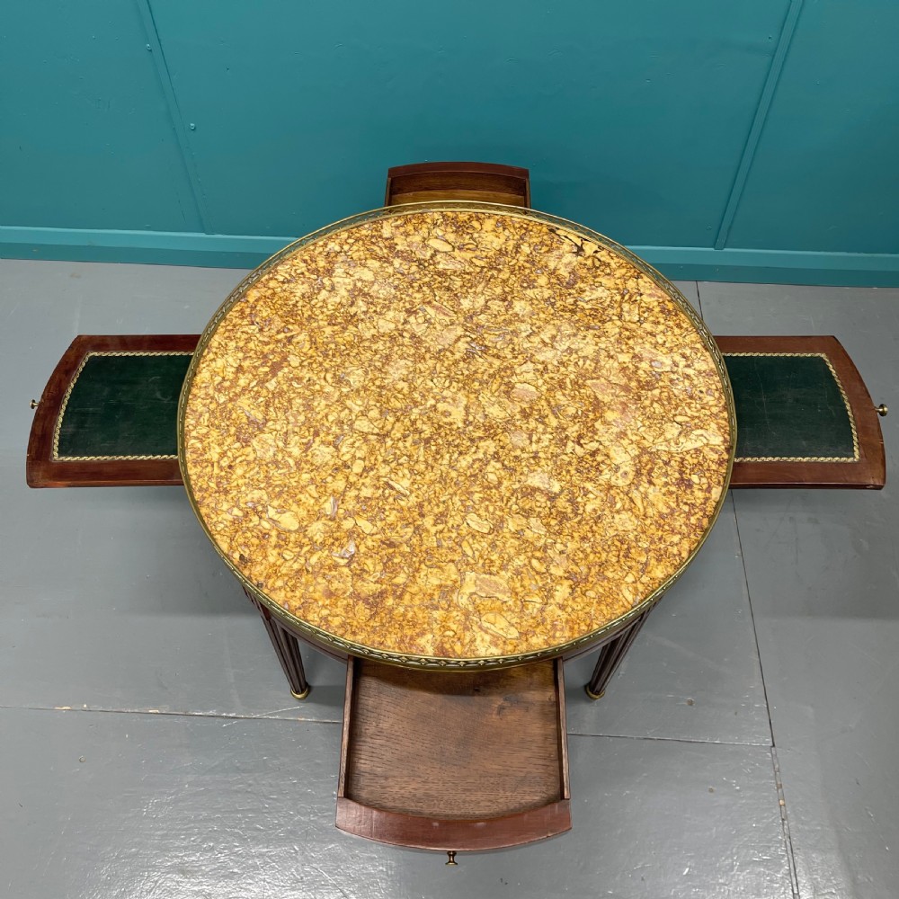 French round marble top coffee table View V