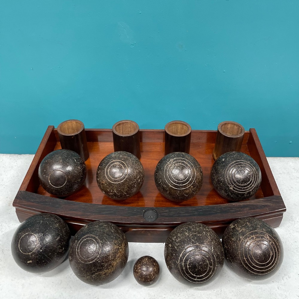 Set of lignum vitae French pétanque boules  View IV