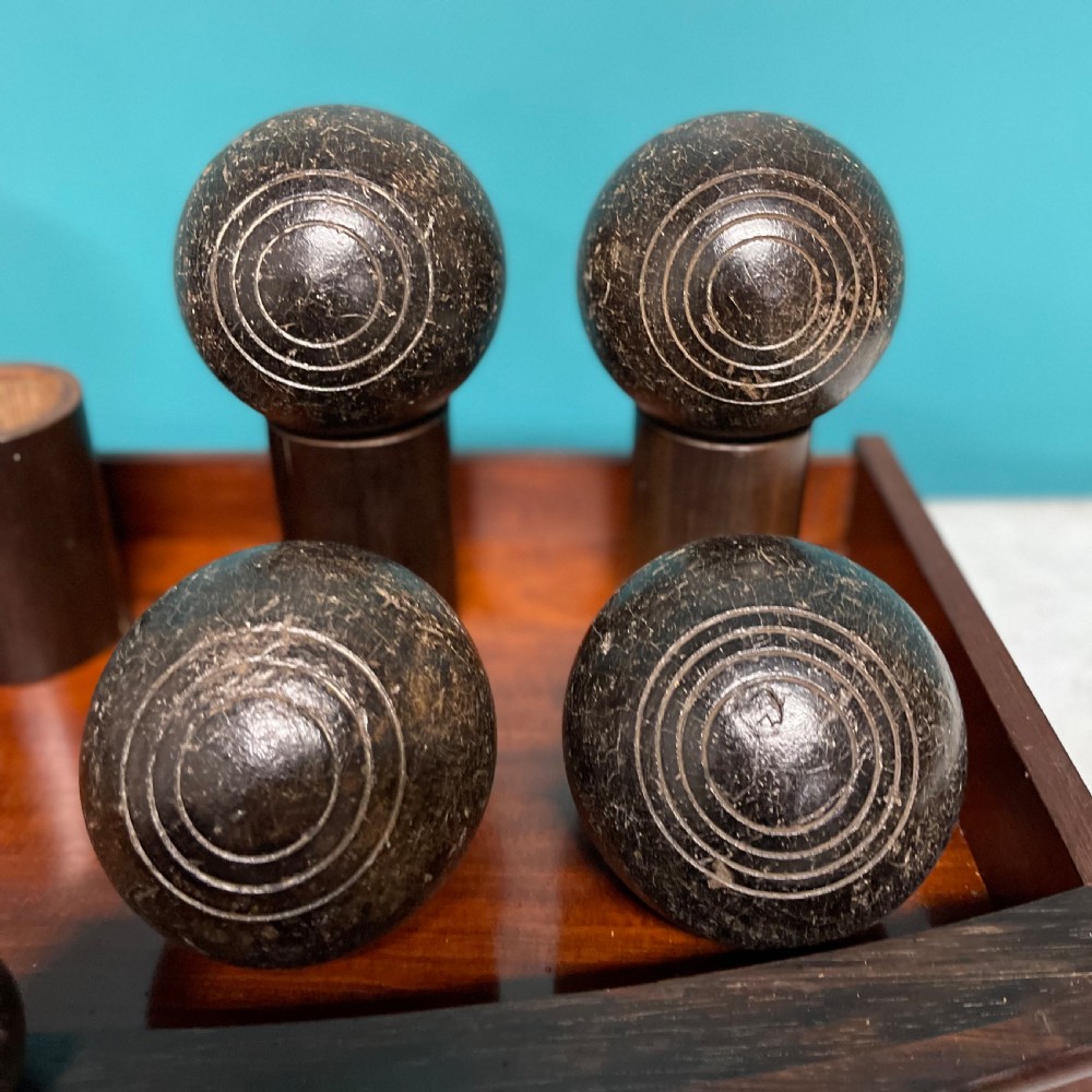Set of lignum vitae French pétanque boules  View VII