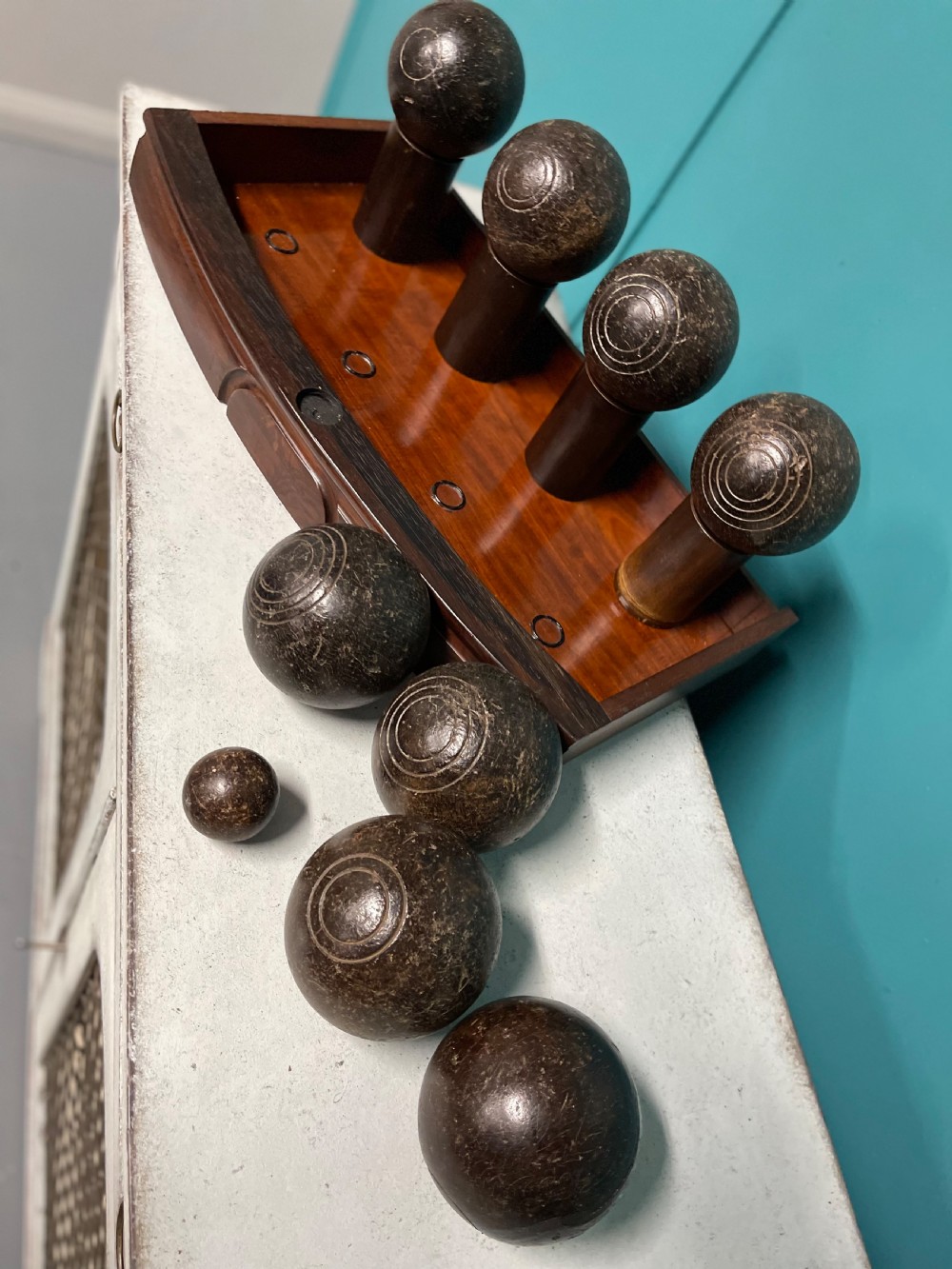 Set of lignum vitae French pétanque boules  View VIII
