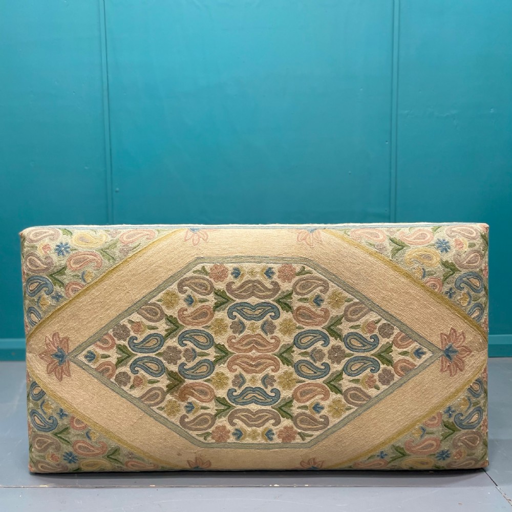 Victorian ottoman footstool with needlepoint View VI