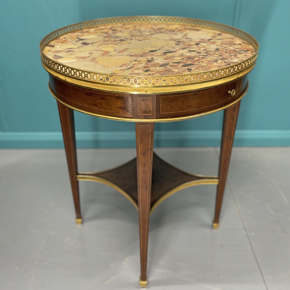 19th century inlaid round marble top gueridon View II