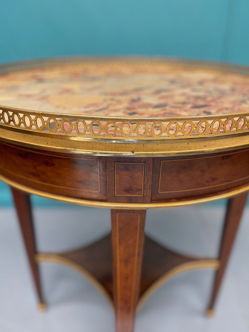 19th century inlaid round marble top gueridon View IV