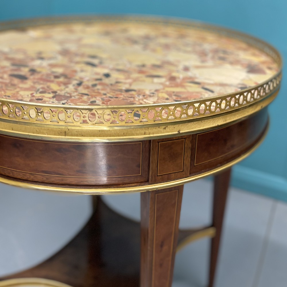 19th century inlaid round marble top gueridon View V