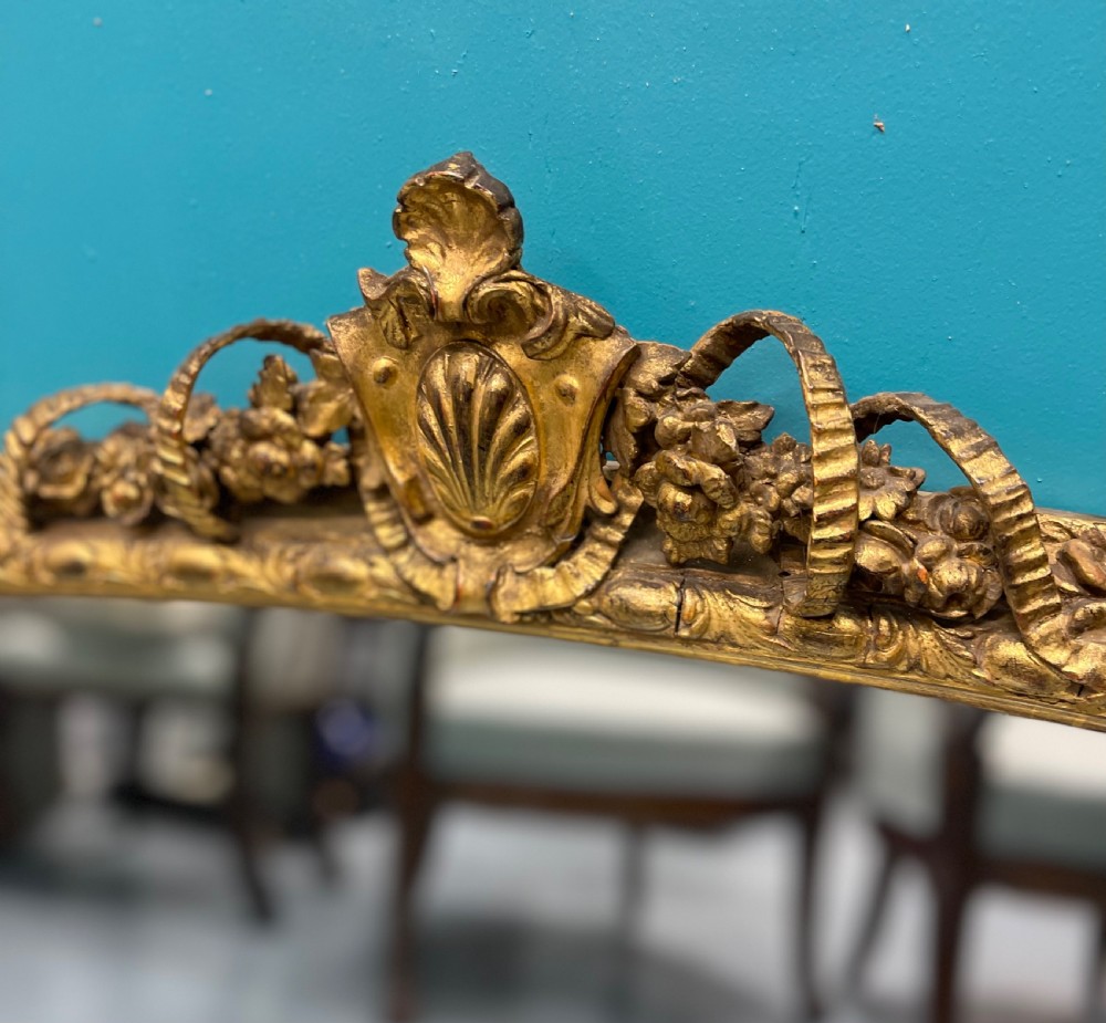 Super quality gilt overmantle mirror with ribbons View III