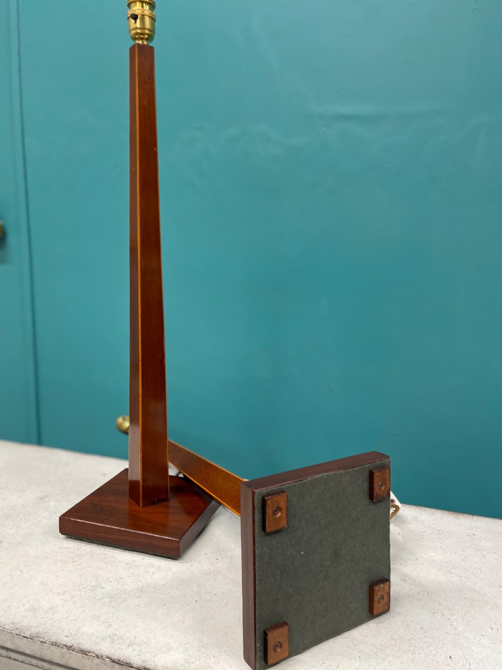 Pair of Sheraton style tapered column lamps View V