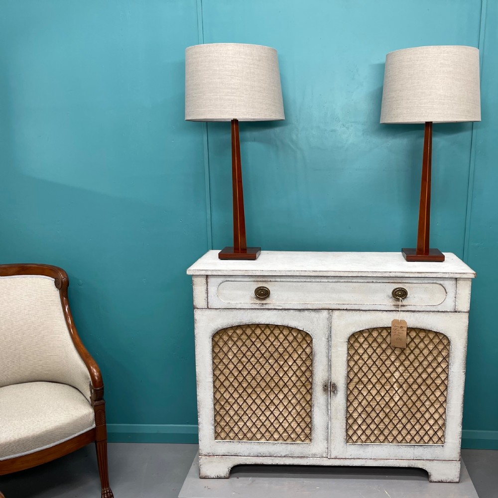 Pair of Sheraton style tapered column lamps View VIII