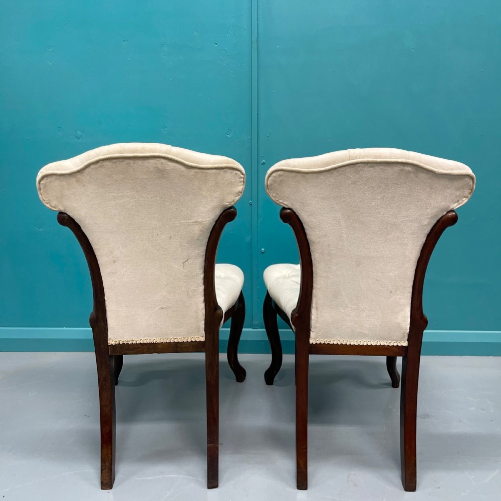 Pair of buttoned occasional side chairs View X