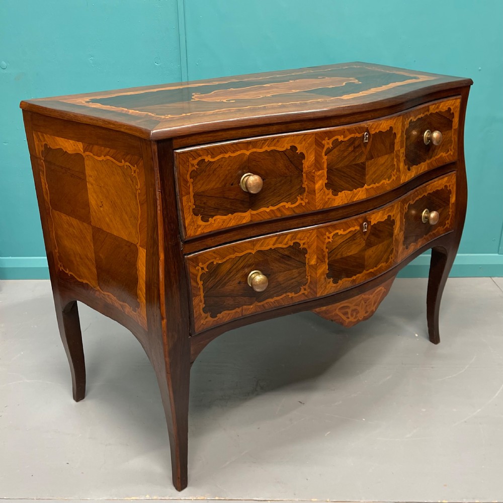 Italian marquetry commode chest of drawers  View III