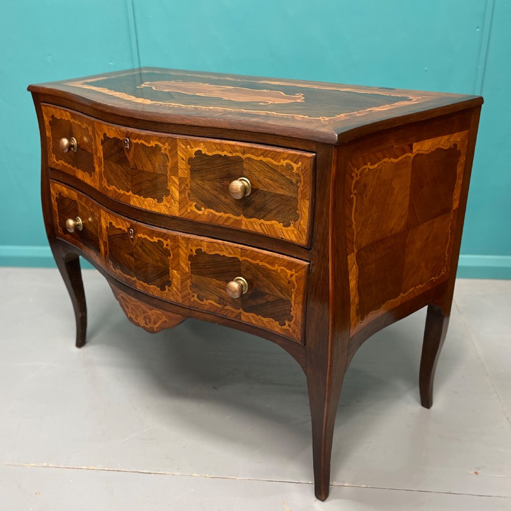 Italian marquetry commode chest of drawers  View V