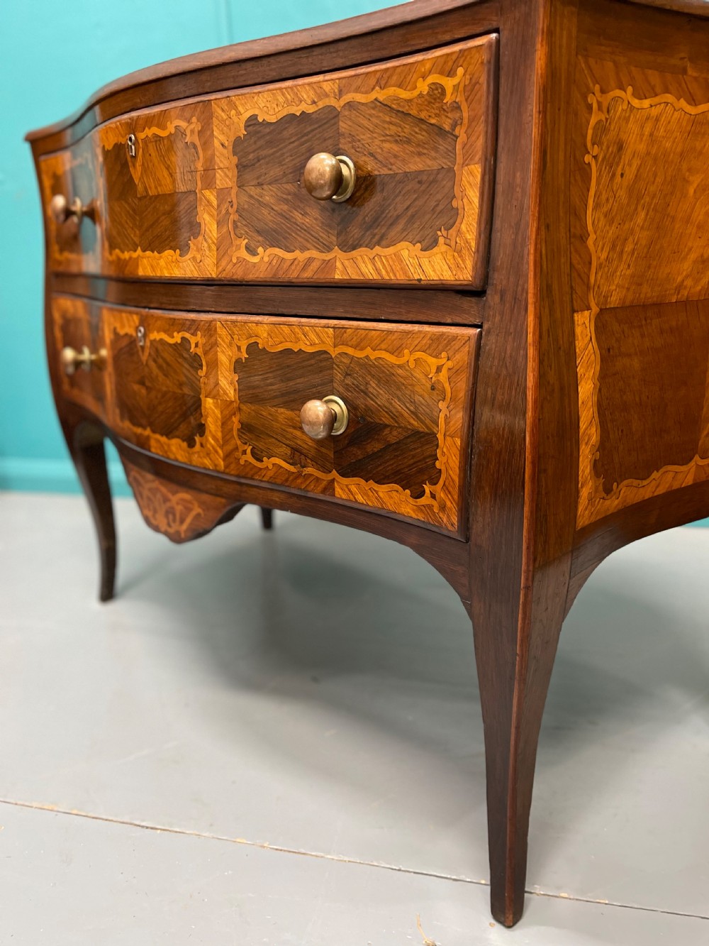 Italian marquetry commode chest of drawers  View X