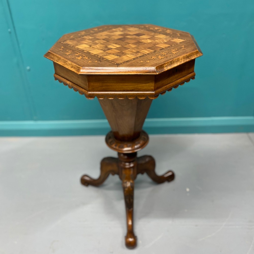 Games top sewing work table in walnut 