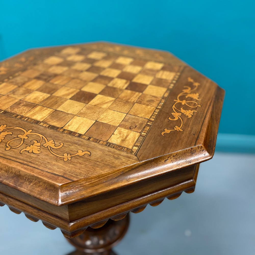 Games top sewing work table in walnut  View III