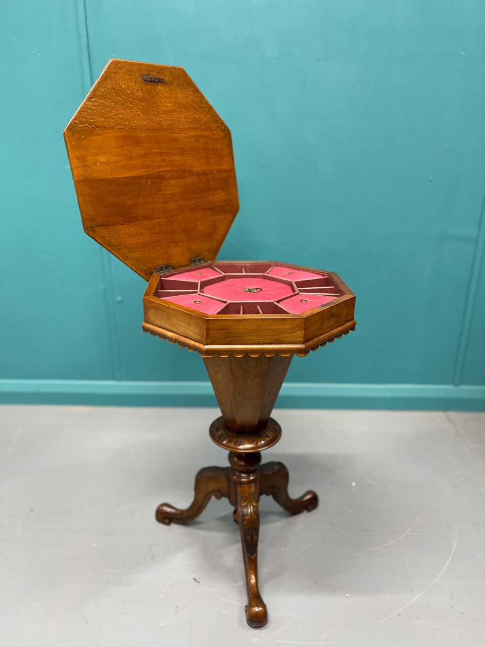 Games top sewing work table in walnut  View VII
