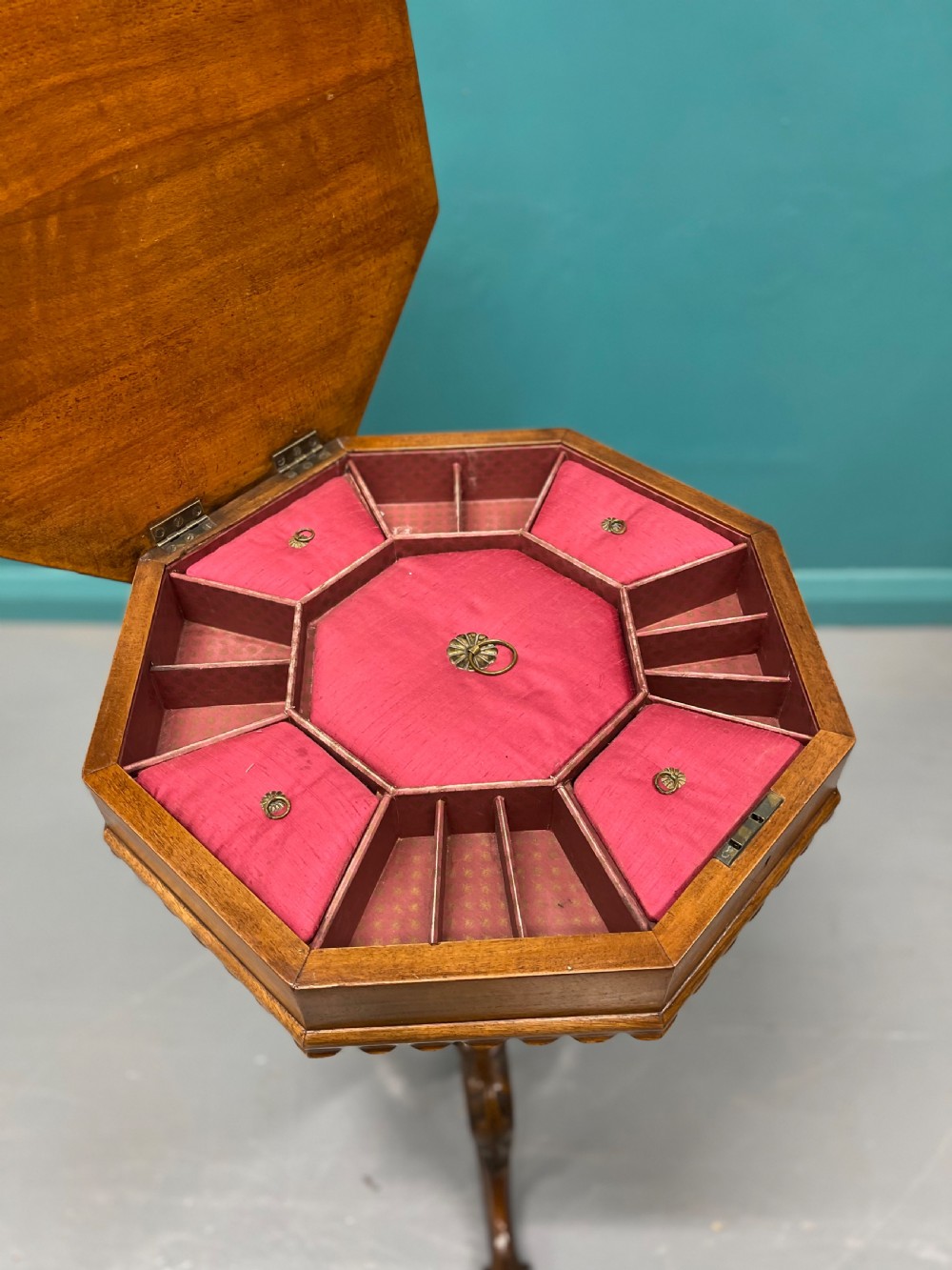 Games top sewing work table in walnut  View VIII