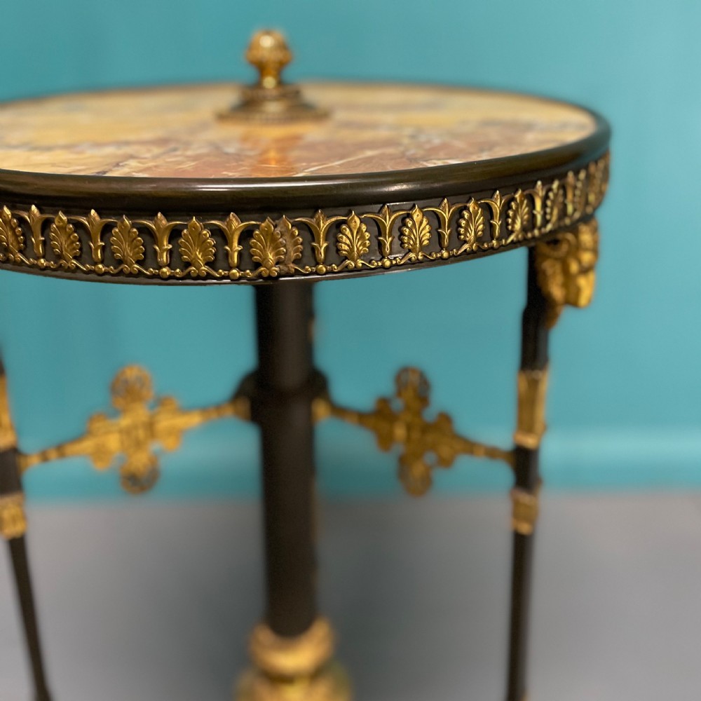 French gilt brass and marble top side table View II