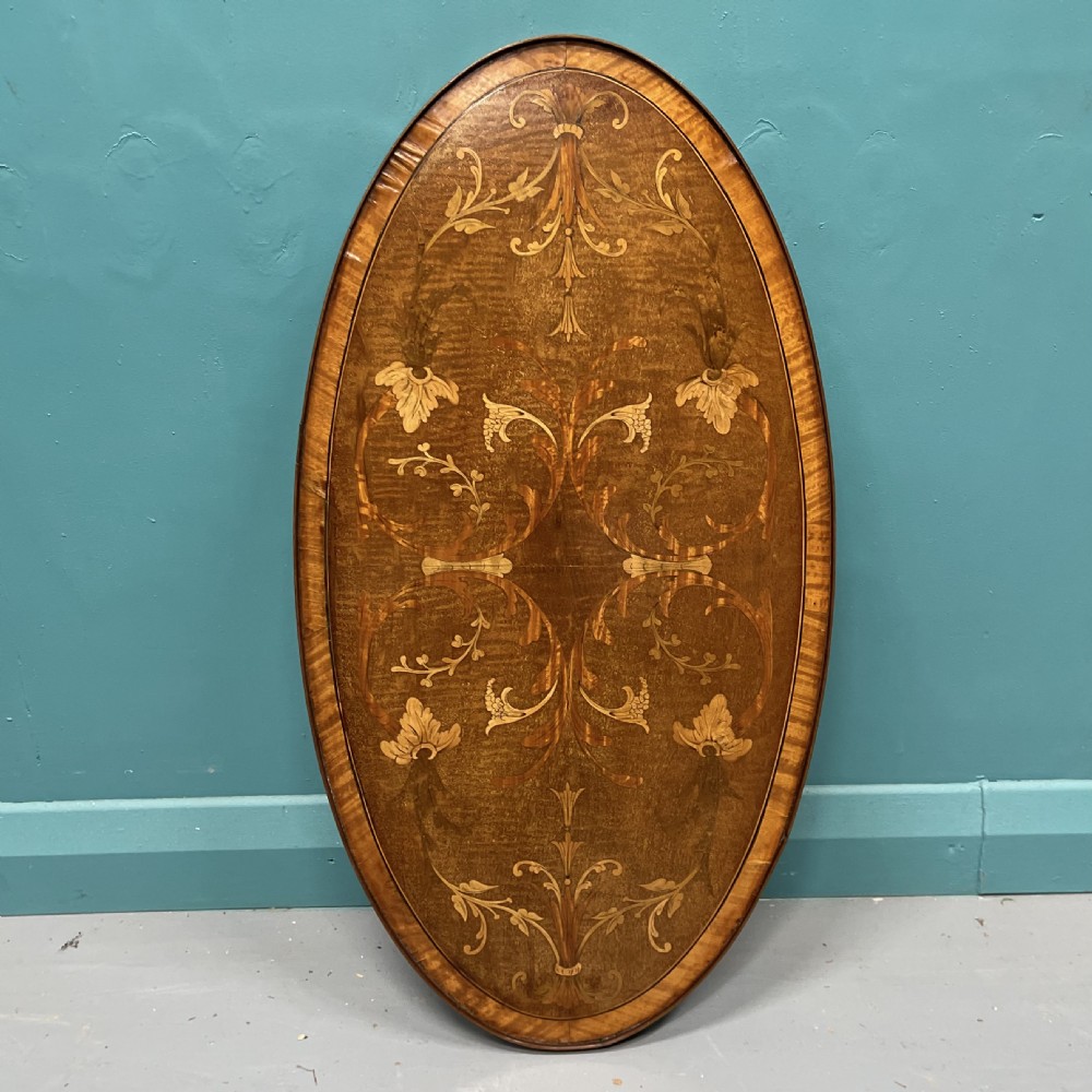 Sheraton style oval marquetry tray