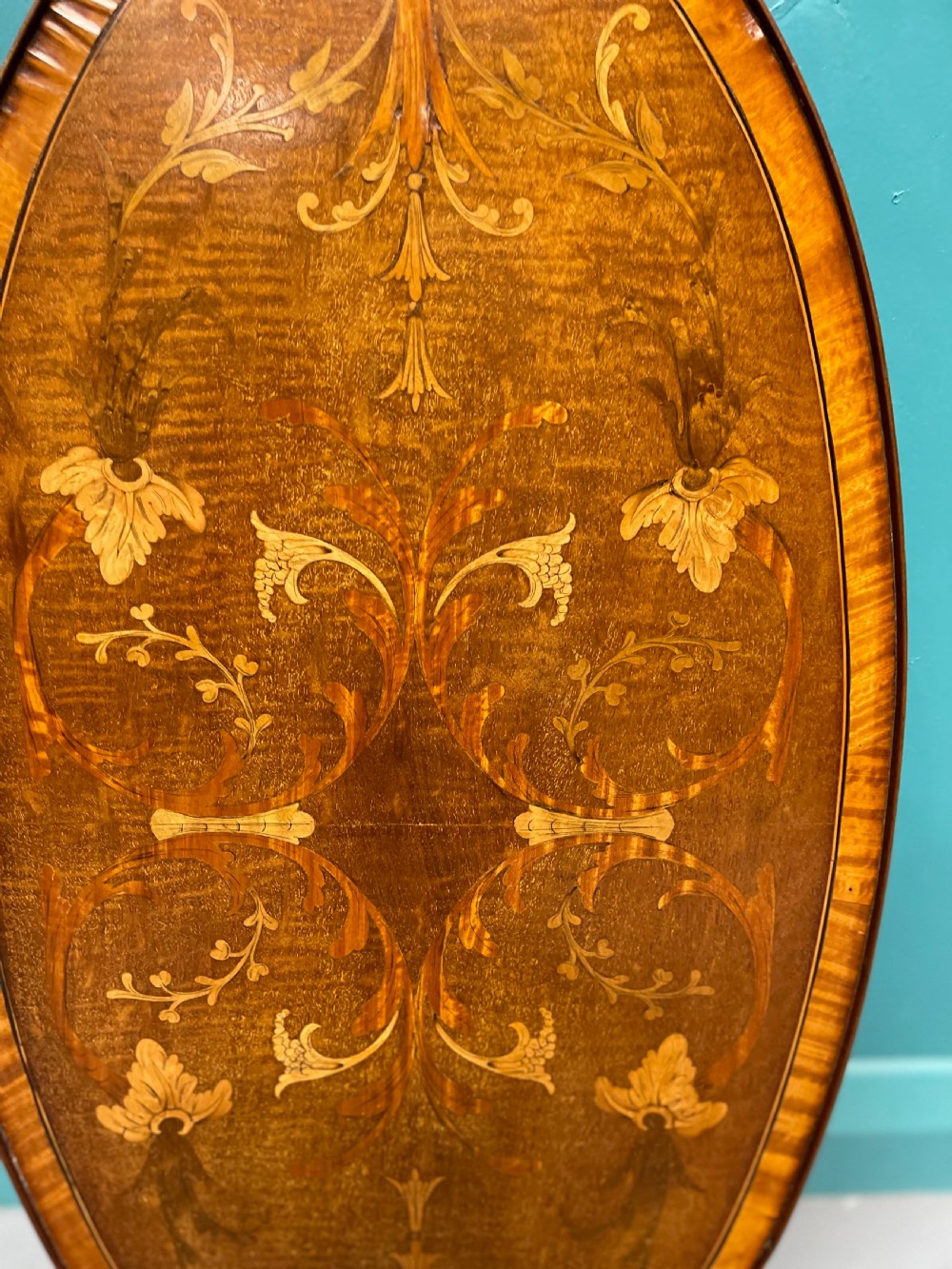 Sheraton style oval marquetry tray View IV