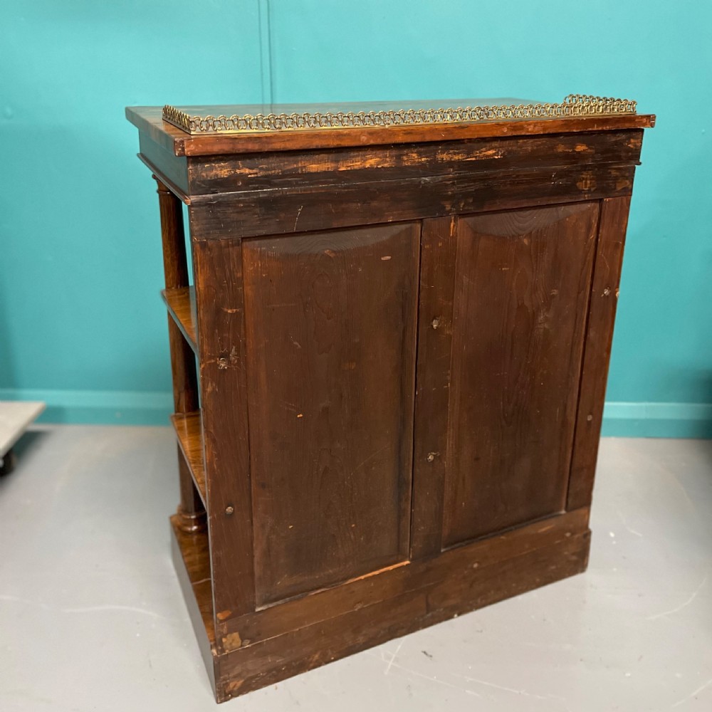Regency rosewood open bookcase with brass gallery View VII