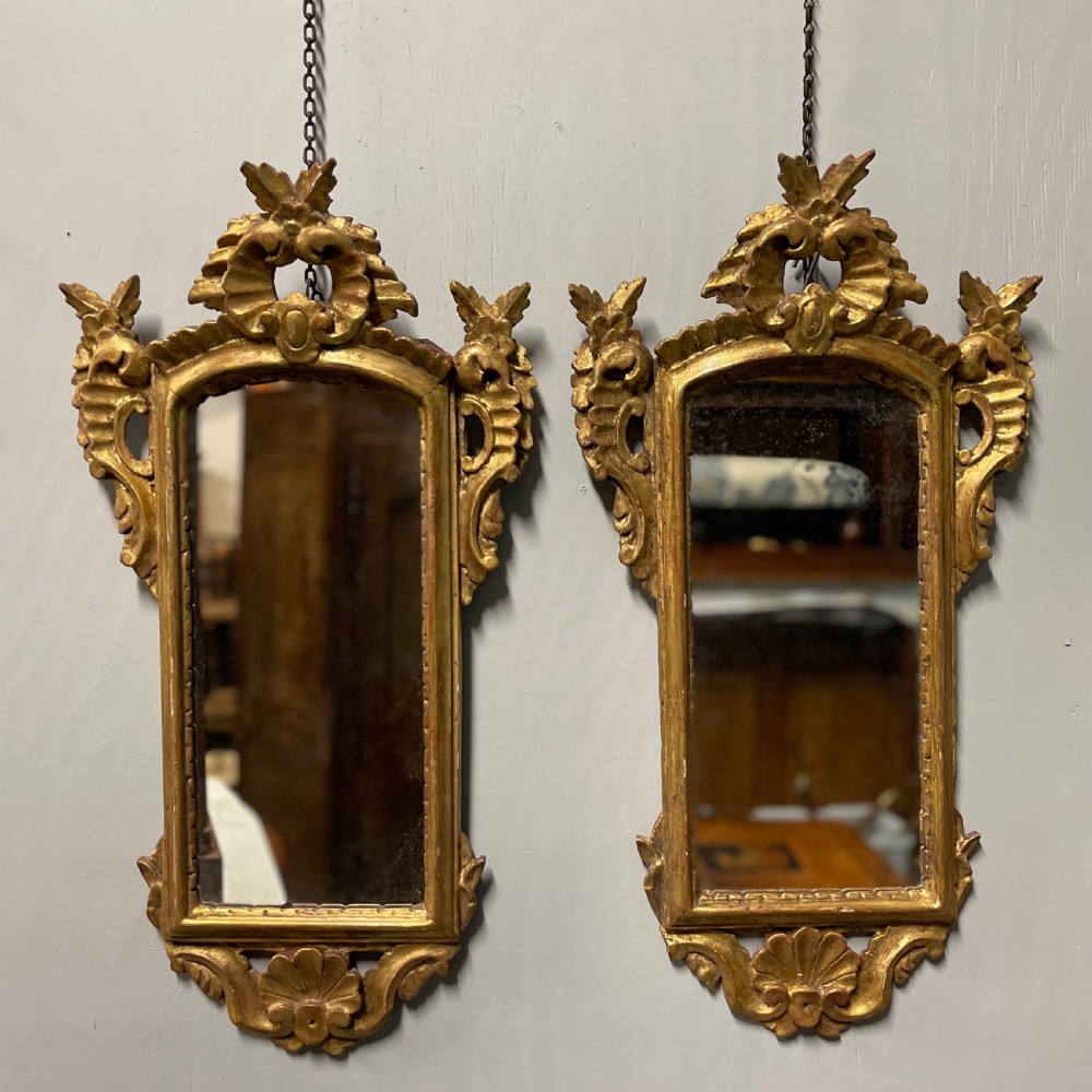 Pair of 18th century Italian gilt mirrors View II
