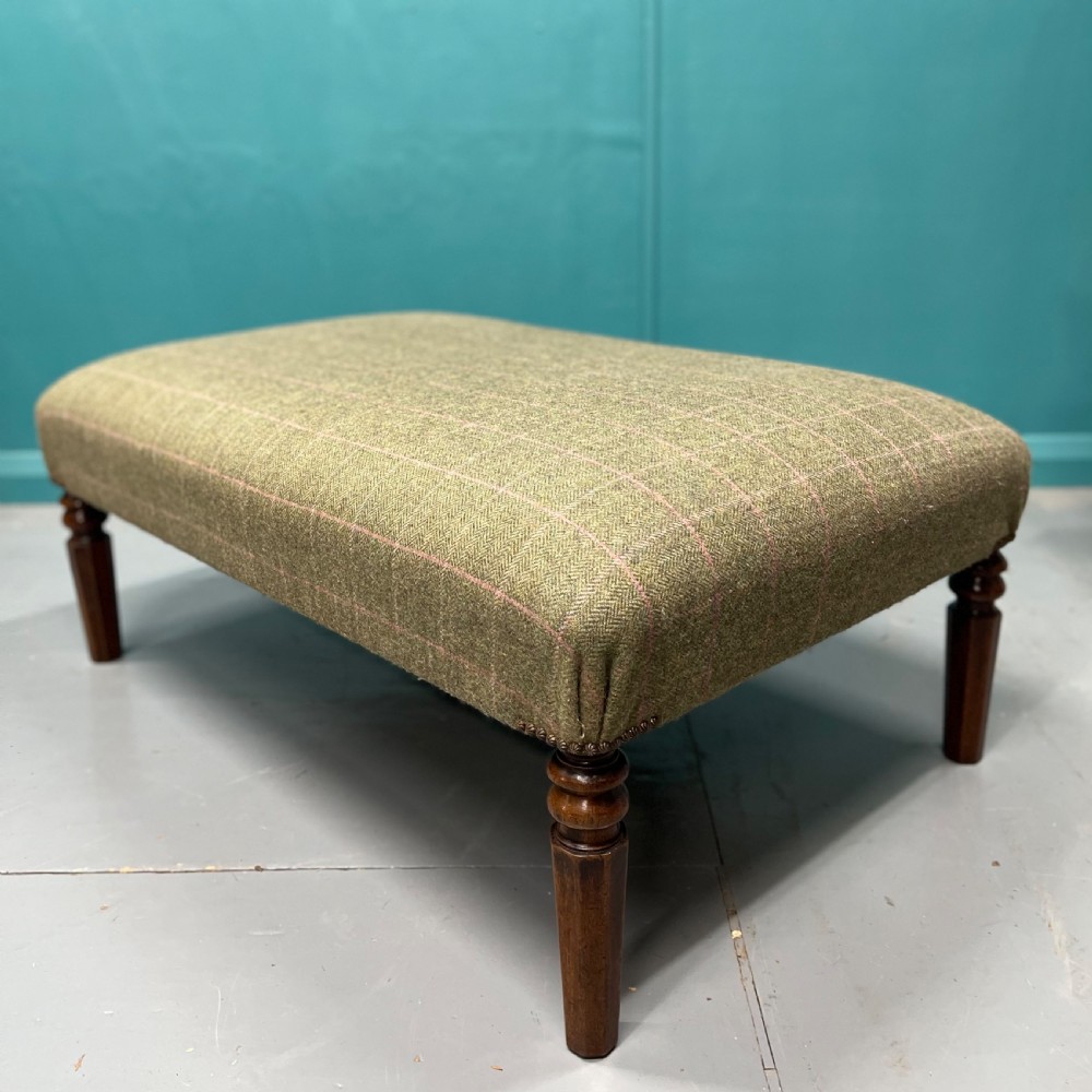 Centre stool ottoman in Harris Tweed