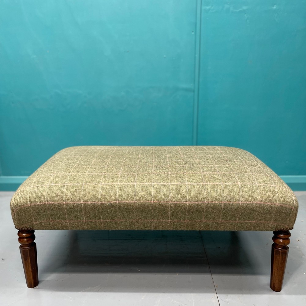 Centre stool ottoman in Harris Tweed View II
