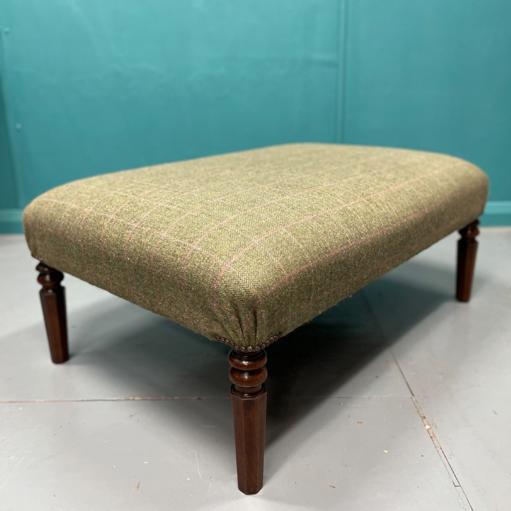 Centre stool ottoman in Harris Tweed View III