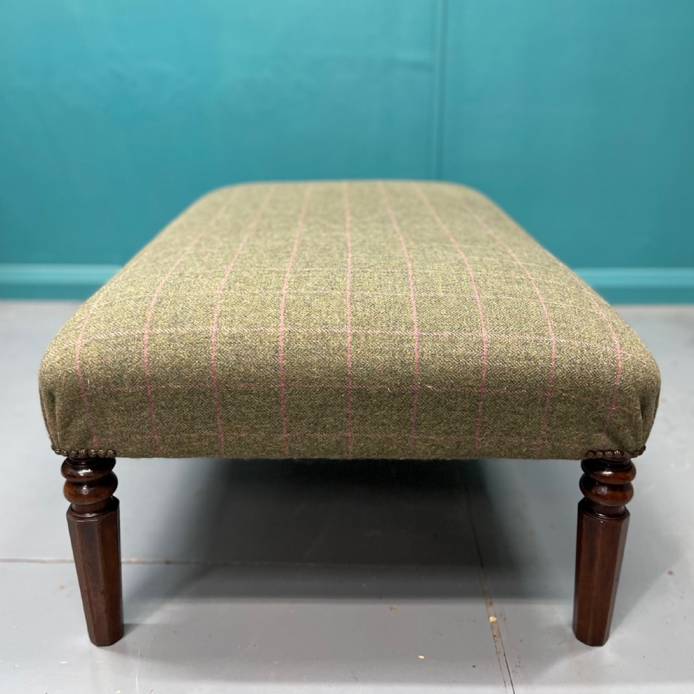 Centre stool ottoman in Harris Tweed View V