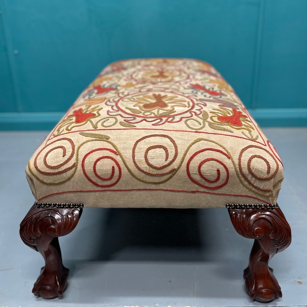 Ball and claw feet needlepoint ottoman stool View VII