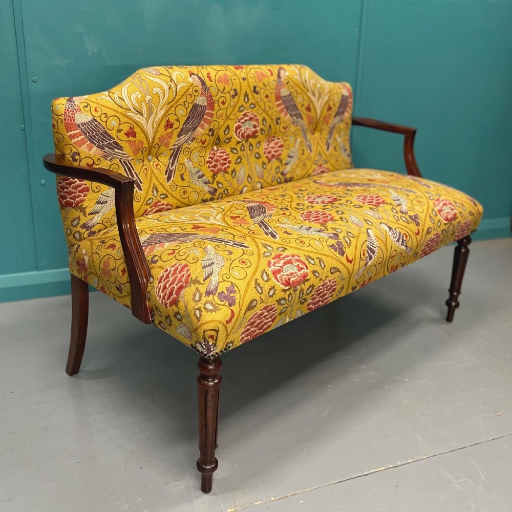 Newly upholstered Georgian window seat 