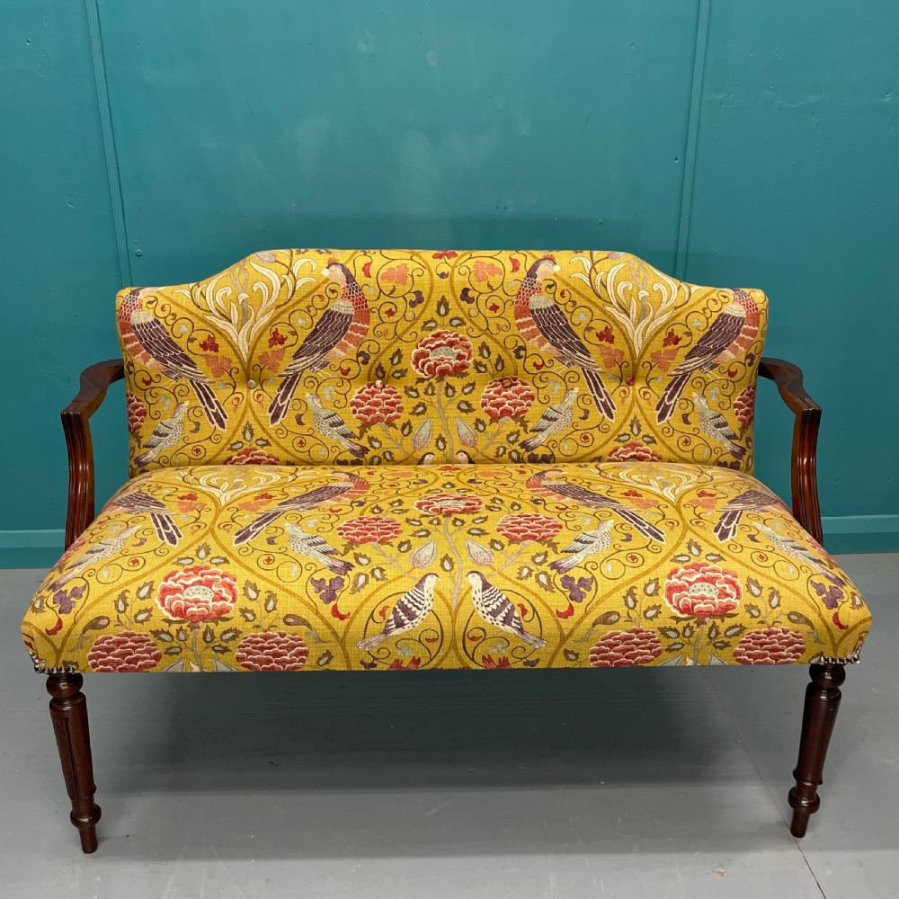 Newly upholstered Georgian window seat  View II