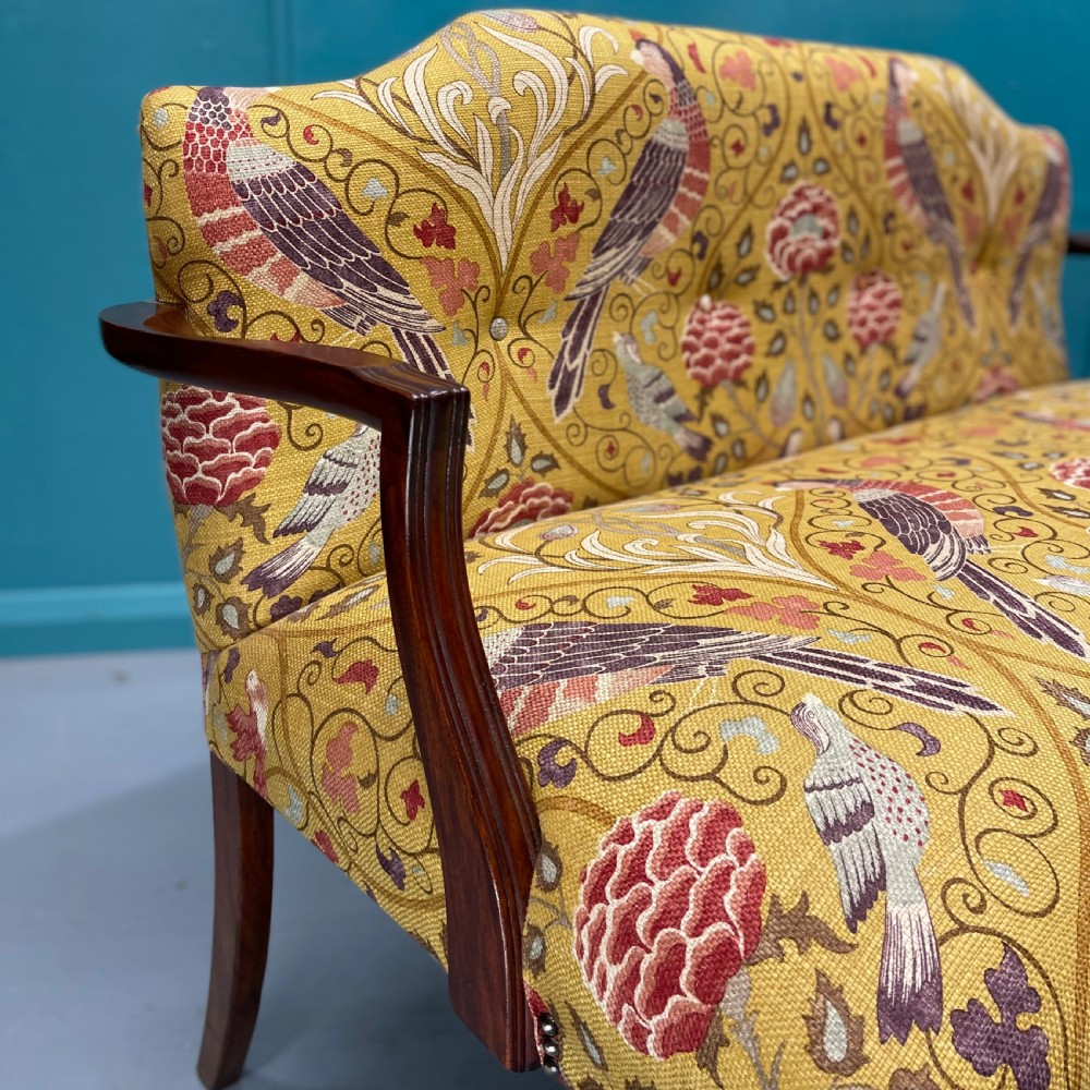 Newly upholstered Georgian window seat  View IV