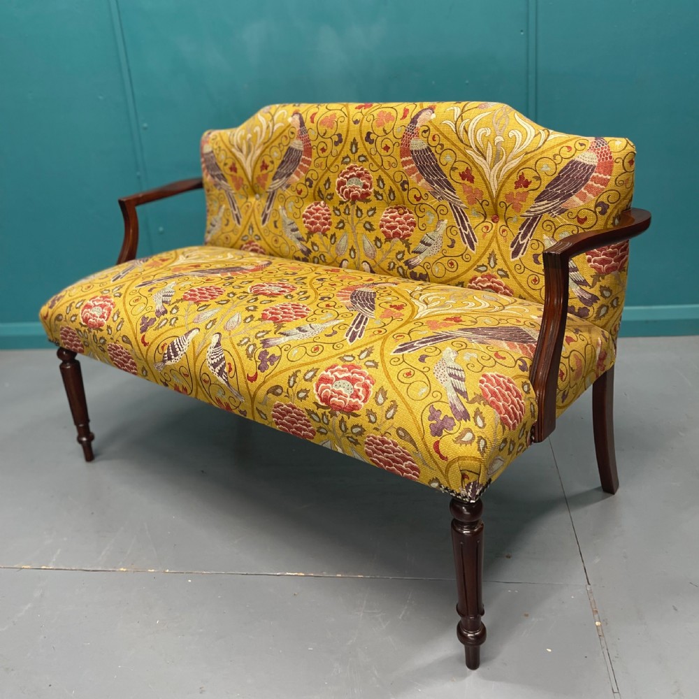 Newly upholstered Georgian window seat  View VI